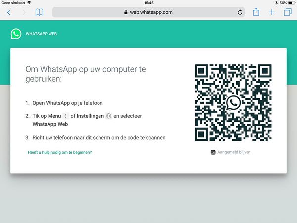 Whatsapp op iPad