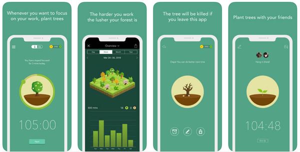 Forest app smartphone verslaving