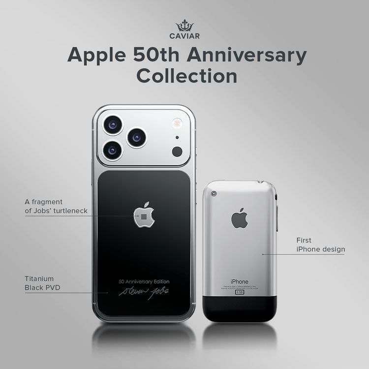 Het luxe-merk Caviar heeft een nieuwe iPhone 17 Pro onthuld die een stukje van Steve Jobs' turtleneck-shirt bevat.
