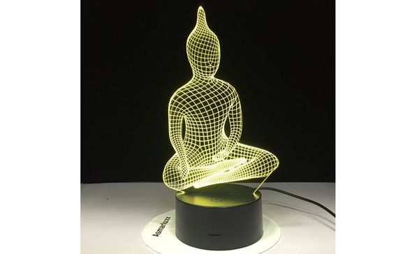 LED 3d Buddha lamp