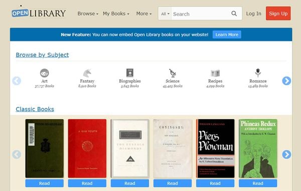 Open Library ebooks