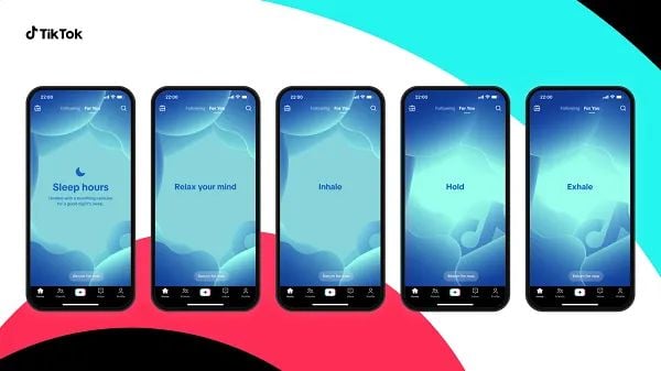 TikTok onderbreekt gebruikers nu met meditatie, rustgevende muziek en teksten om ze mogelijk van de app te houden.