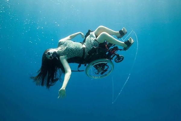 Sue Austin onderwater rolstoel