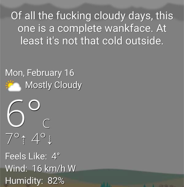 Je weer-app openen is de laatste tijd niet de leukste bezigheid, maar met deze app kan zelfs het meest verschrikkelijke weer nog leuk worden.