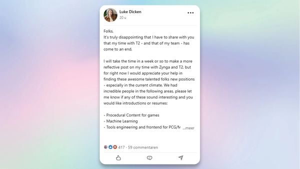 GTA 6-uitgever Take Two Interactive heeft het hoofd van AI ontslagen. Daarnaast zijn er ook een onbekend aantal medewerkers van de afdeling laten gaan.