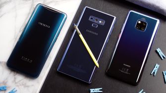 Huawei Mate 20 Pro vs Samsung Galaxy Note 9 vs Oppo Find X achterkant