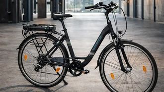 Action stunt met een elektrische fiets voor minder dan 700 euro