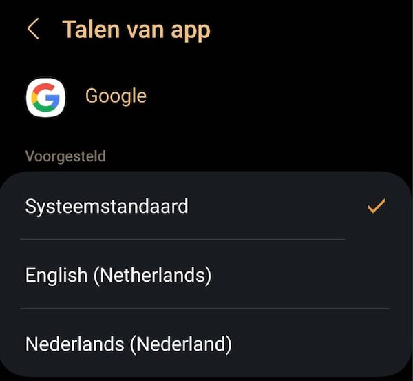 Android taal app instellen