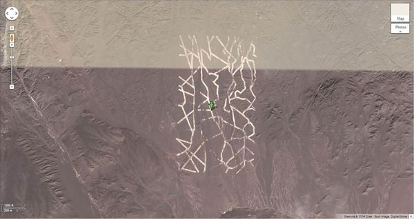 Google Earth patroon Gobi woestijn China