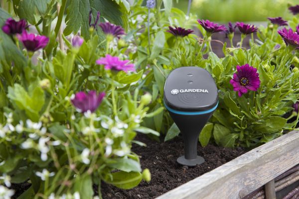 Slimme tuin die automatisch haar eigen bewatering regelt