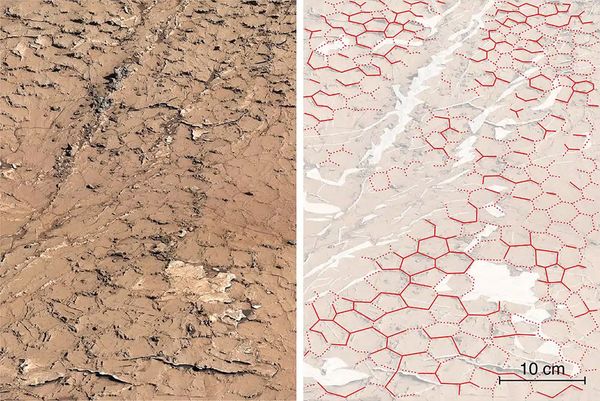 Sporen van het oude modder op Mars. Het bewijs van buitenaards leven?