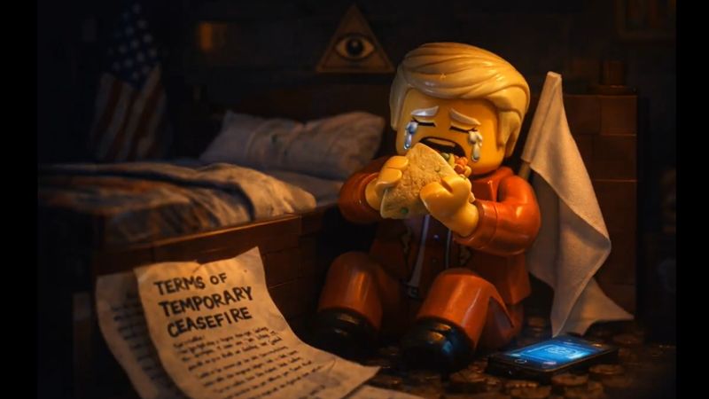 Sinds het conflict in Iran, gebruikt Trump nogal bizarre uitspraken om Iran bang te maken. De reactie van Iran? Lego meme-video's online posten.