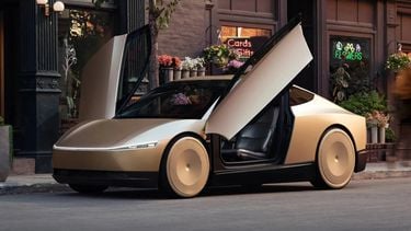 Tesla Cybercab in de straat