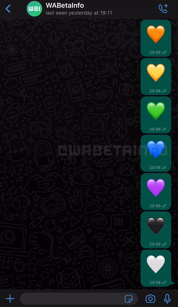 WhatsApp hart emoji