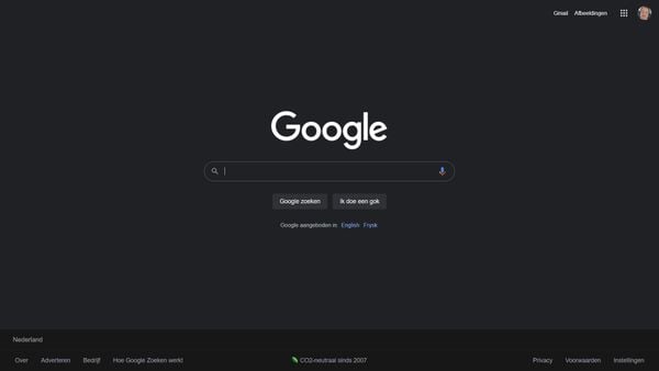 Google dark theme