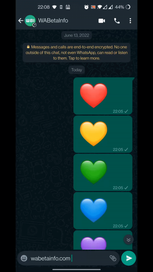 WhatsApp emoji hart