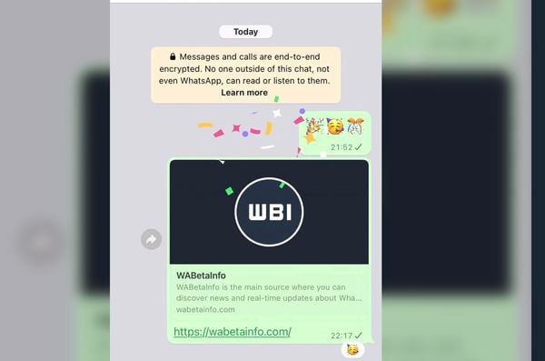 WhatsApp lijkt net voor het nieuwe jaar een functie toe te voegen die van een bericht een feestje maakt. Android-gebruikers konden de functie al gebruiken.