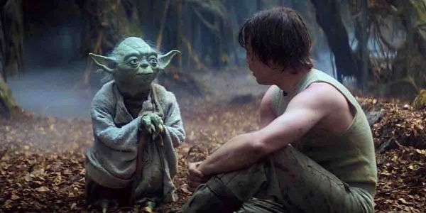 Yoda met Luke Skywalker