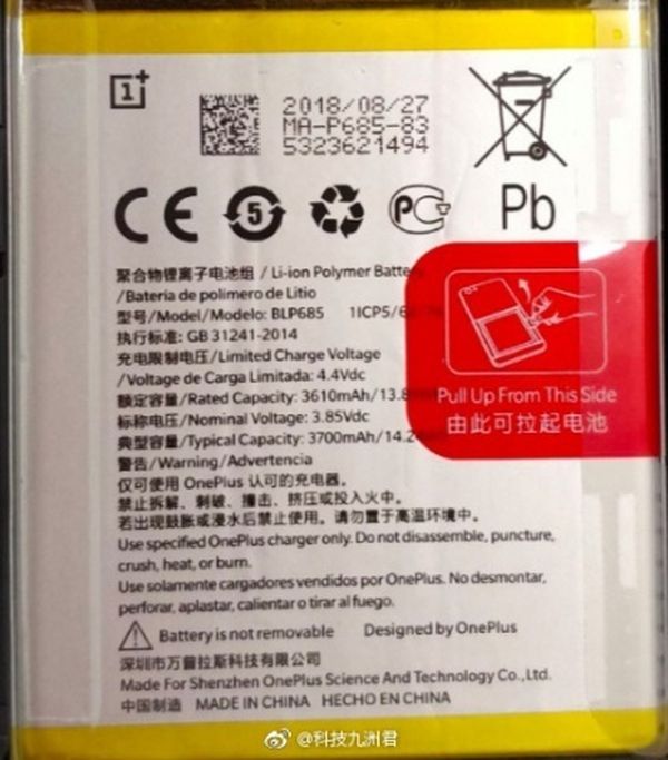 OnePlus 6T batterijcapaciteit