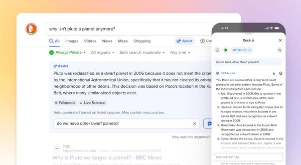 Maker DuckDuckGo komt met veilig ChatGPT en Gemini-alternatief