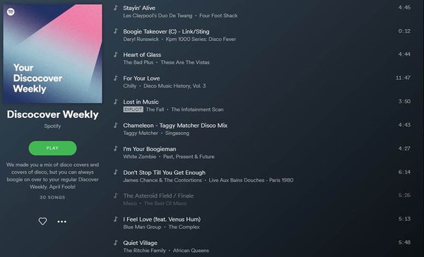Spotify Discocover Weekly